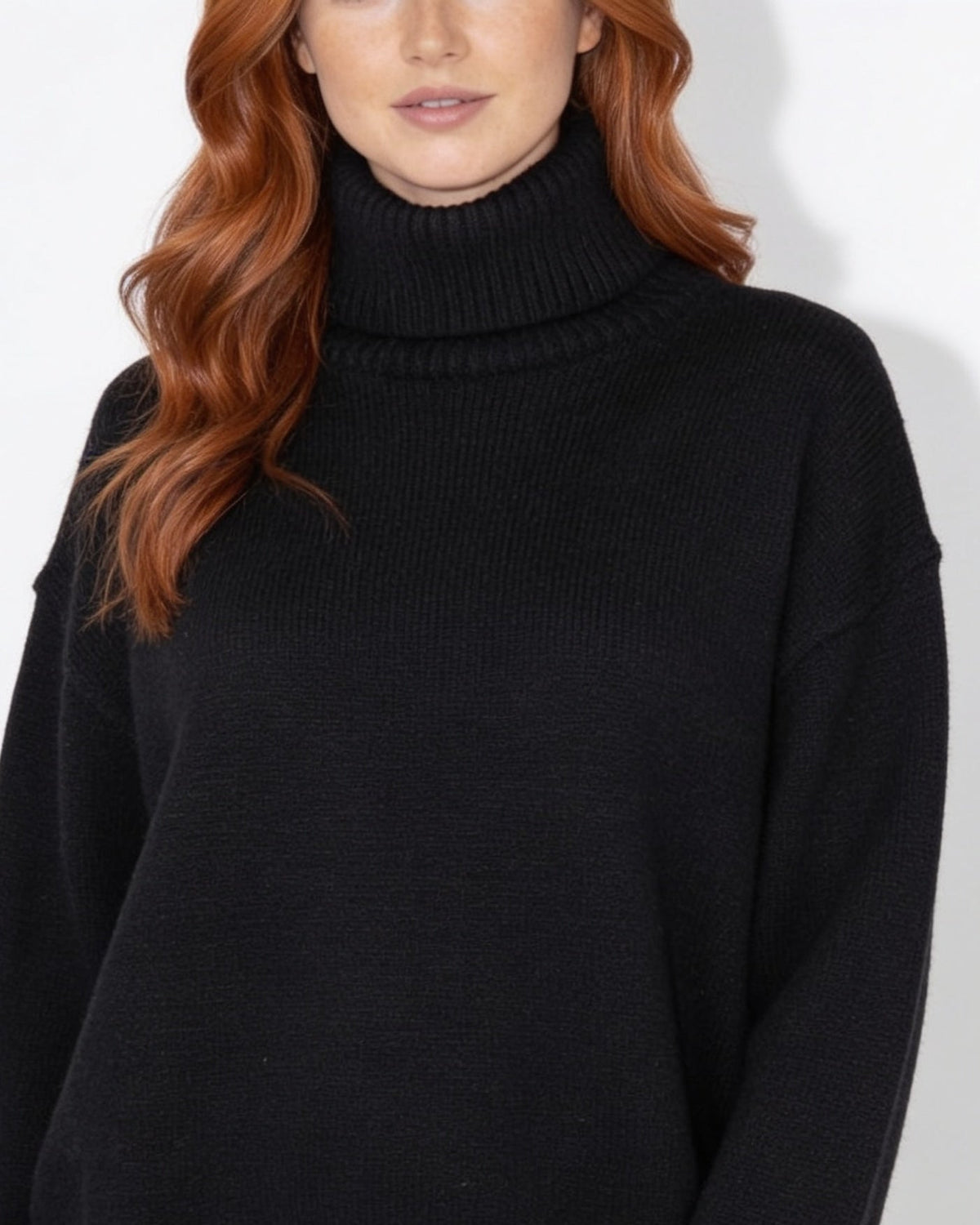 Oversized Ribbed Roll Neck Jumper