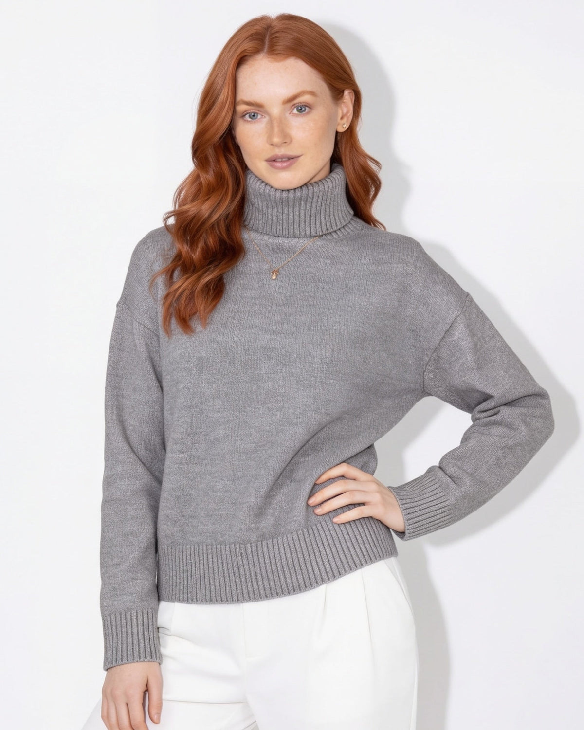 Oversized Ribbed Roll Neck Jumper