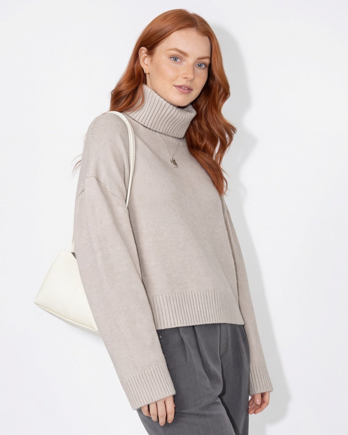 Oversized Ribbed Roll Neck Jumper