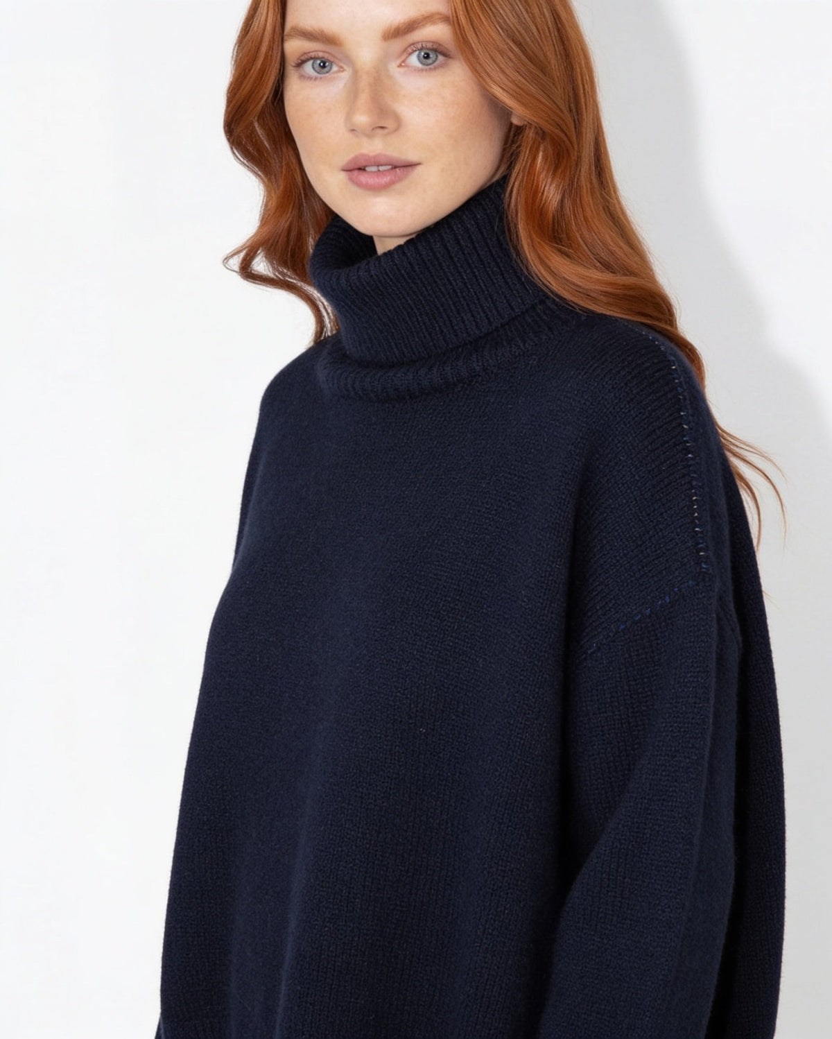 Oversized Ribbed Roll Neck Jumper