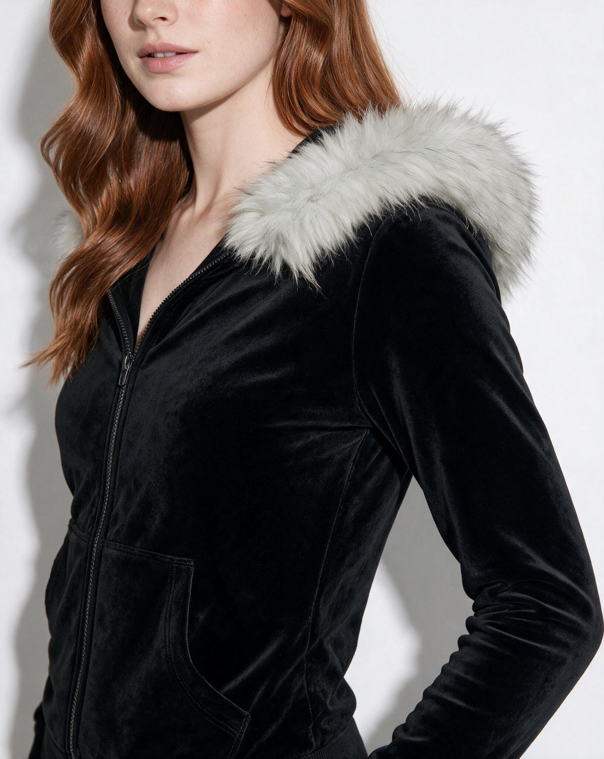 Faux Fur Trim Hooded Jacket