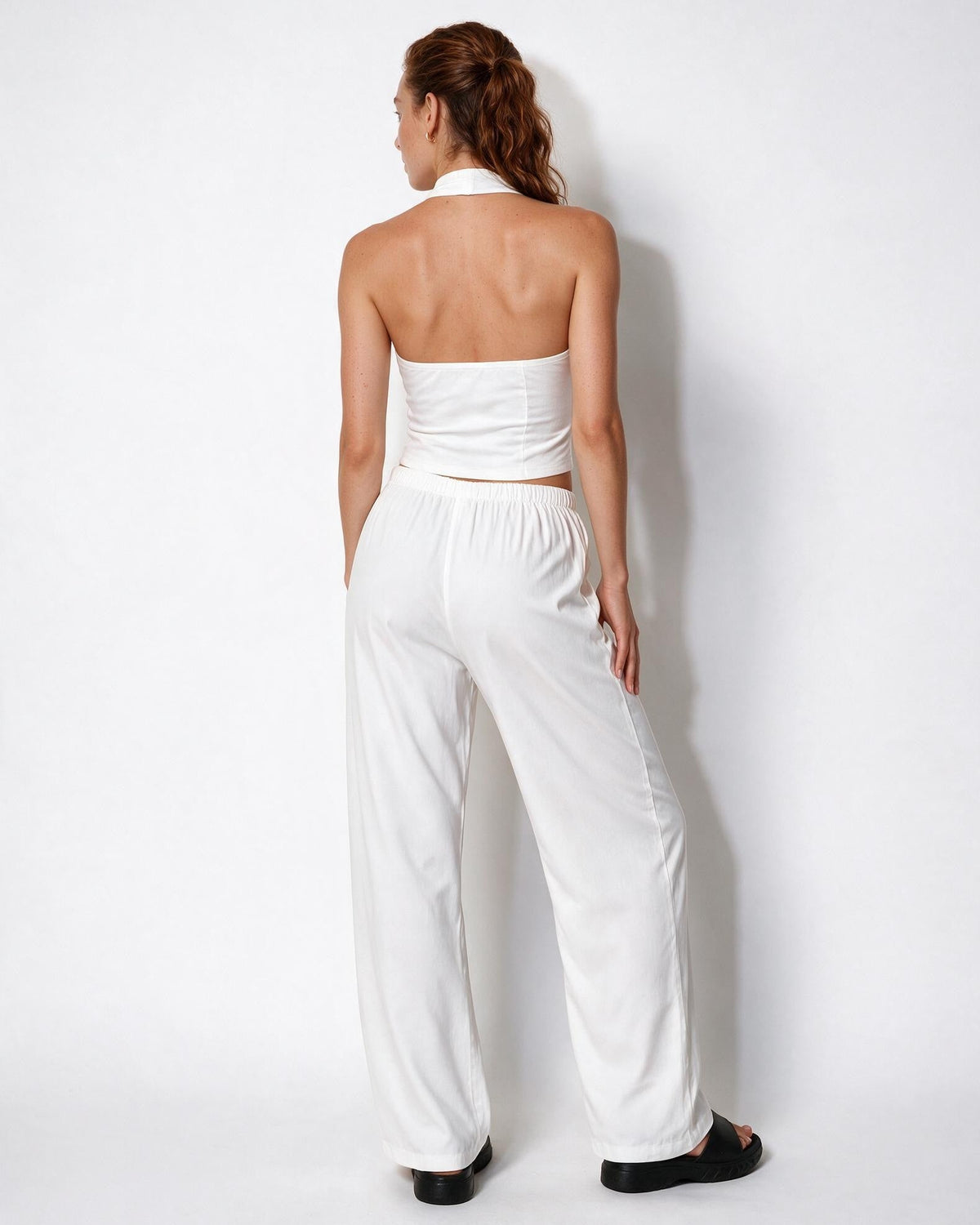 Halterneck Open-Back Wide-Leg Co-ord