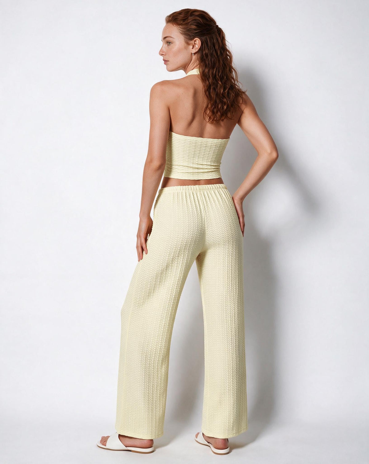 Halterneck Open-Back Wide-Leg Co-ord
