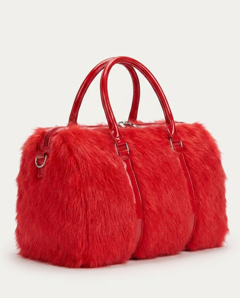 Textured Duffle Shoulder Bag