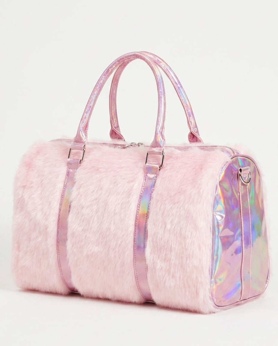 Textured Duffle Shoulder Bag