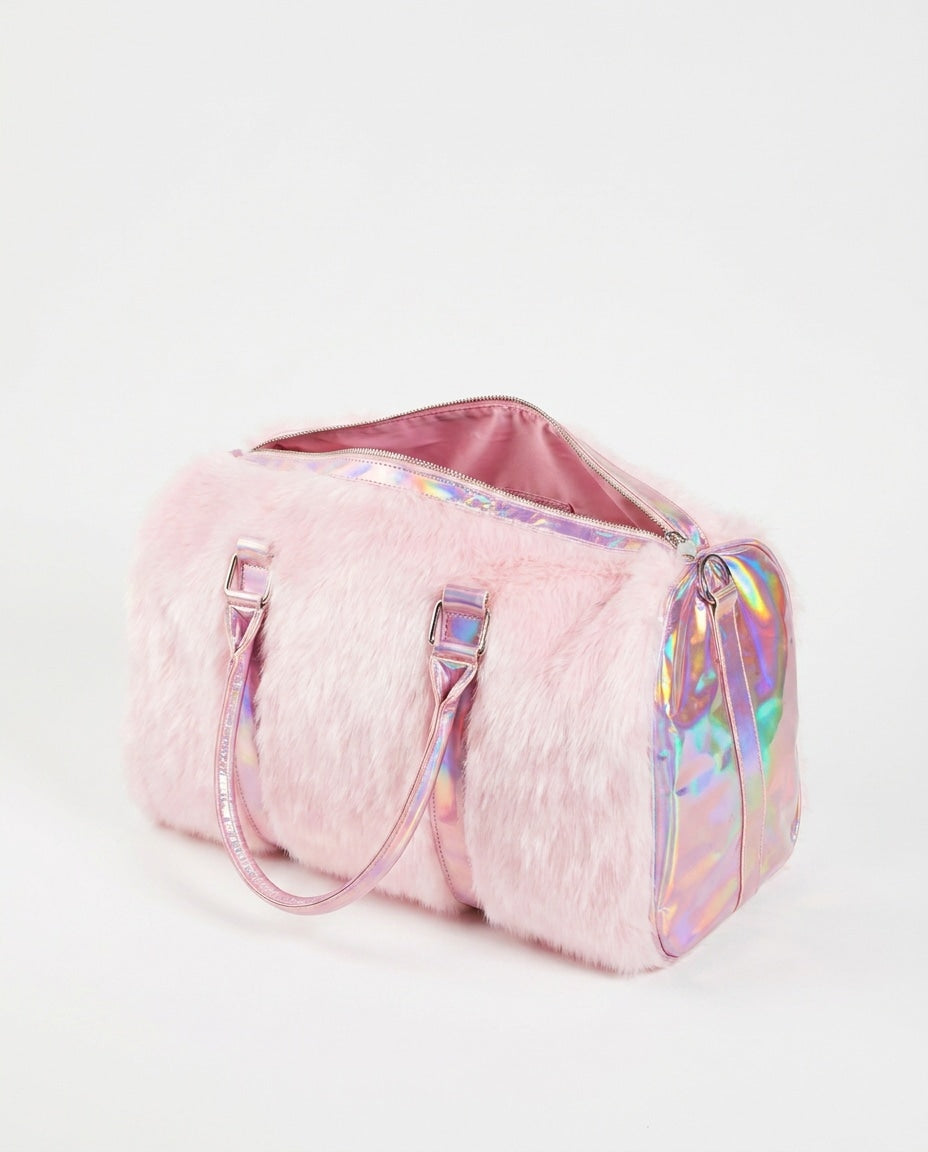 Textured Duffle Shoulder Bag