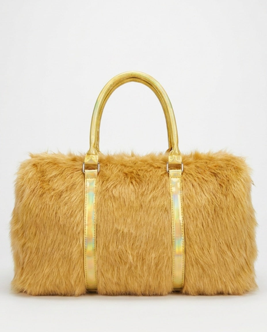 Textured Duffle Shoulder Bag