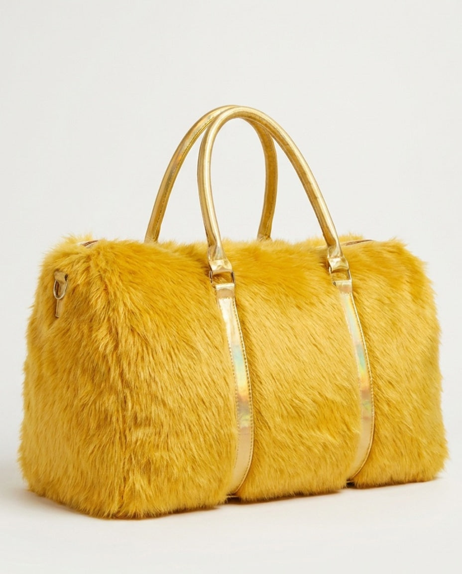 Textured Duffle Shoulder Bag