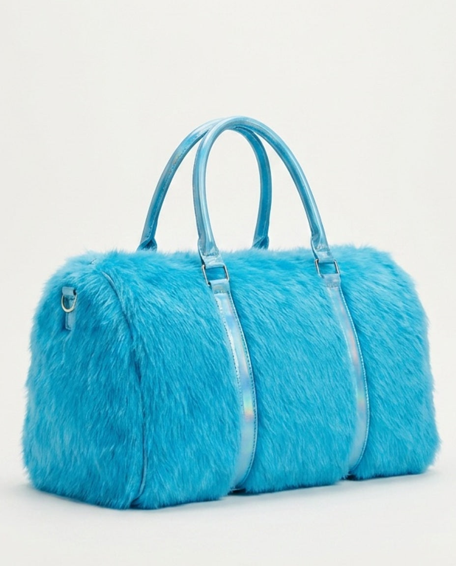 Textured Duffle Shoulder Bag