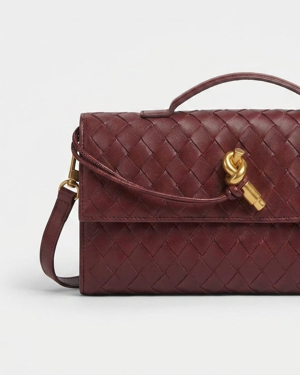 Woven Knot Top-Handle Handbag
