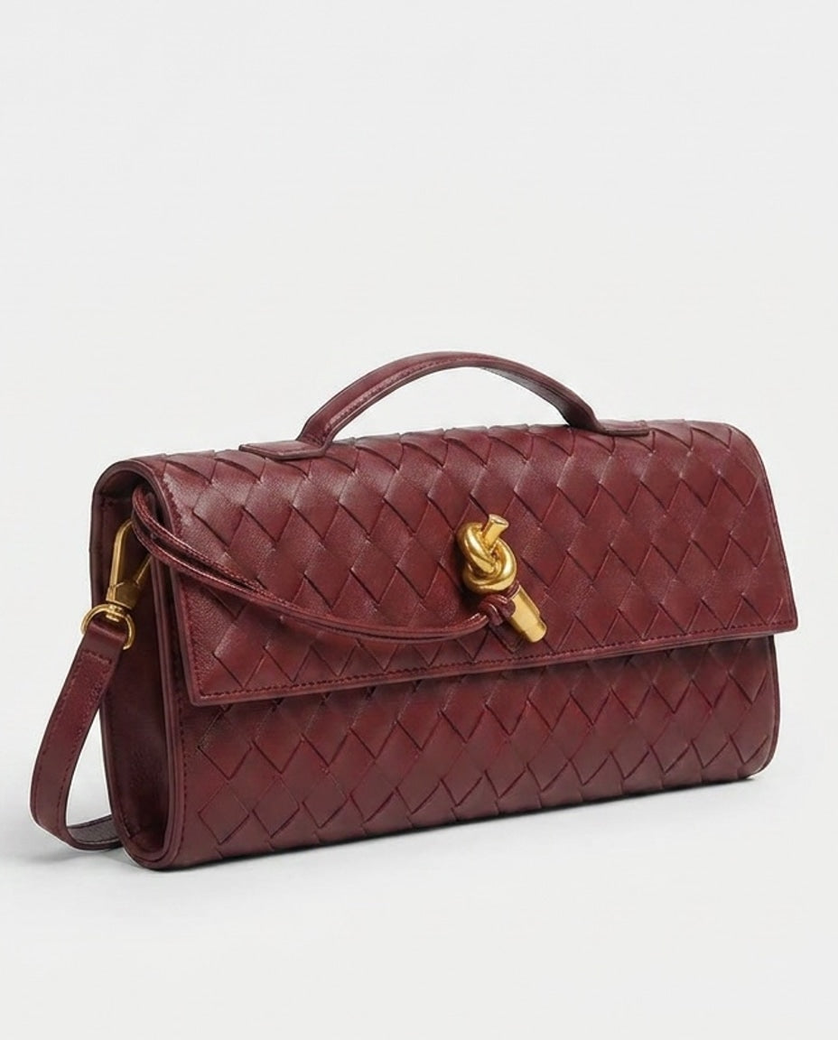 Woven Knot Top-Handle Handbag