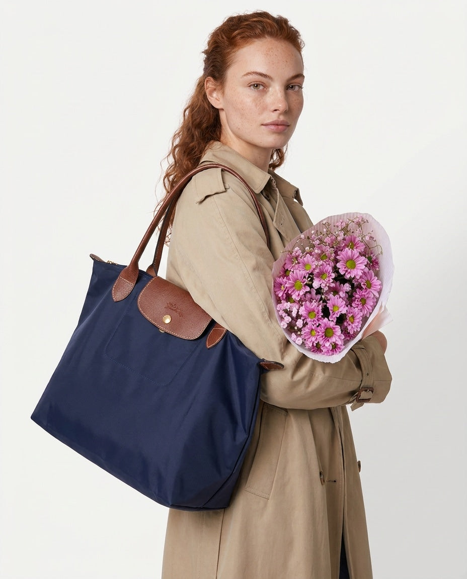 Structured Flap Pocket Tote Bag