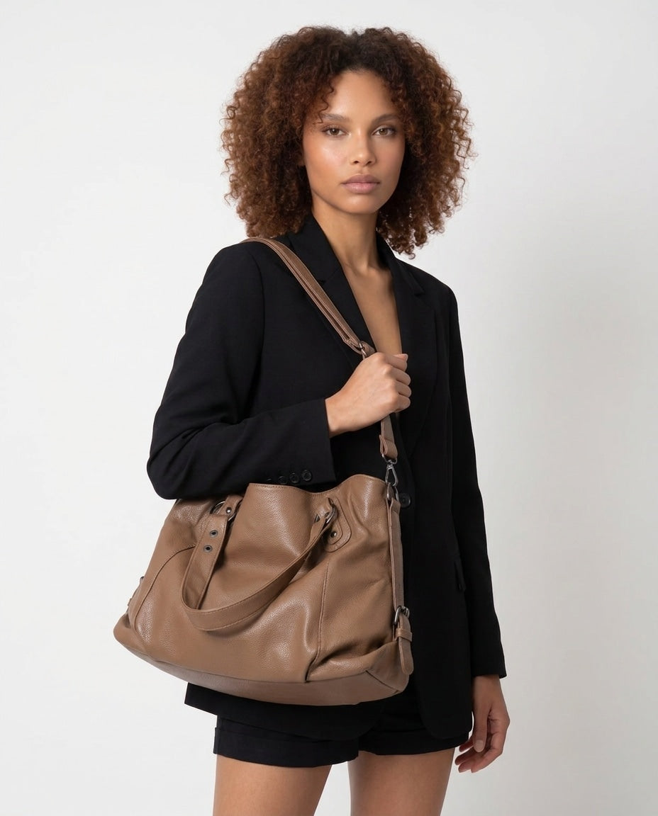 Slouchy Double Handle Crossbody Bag