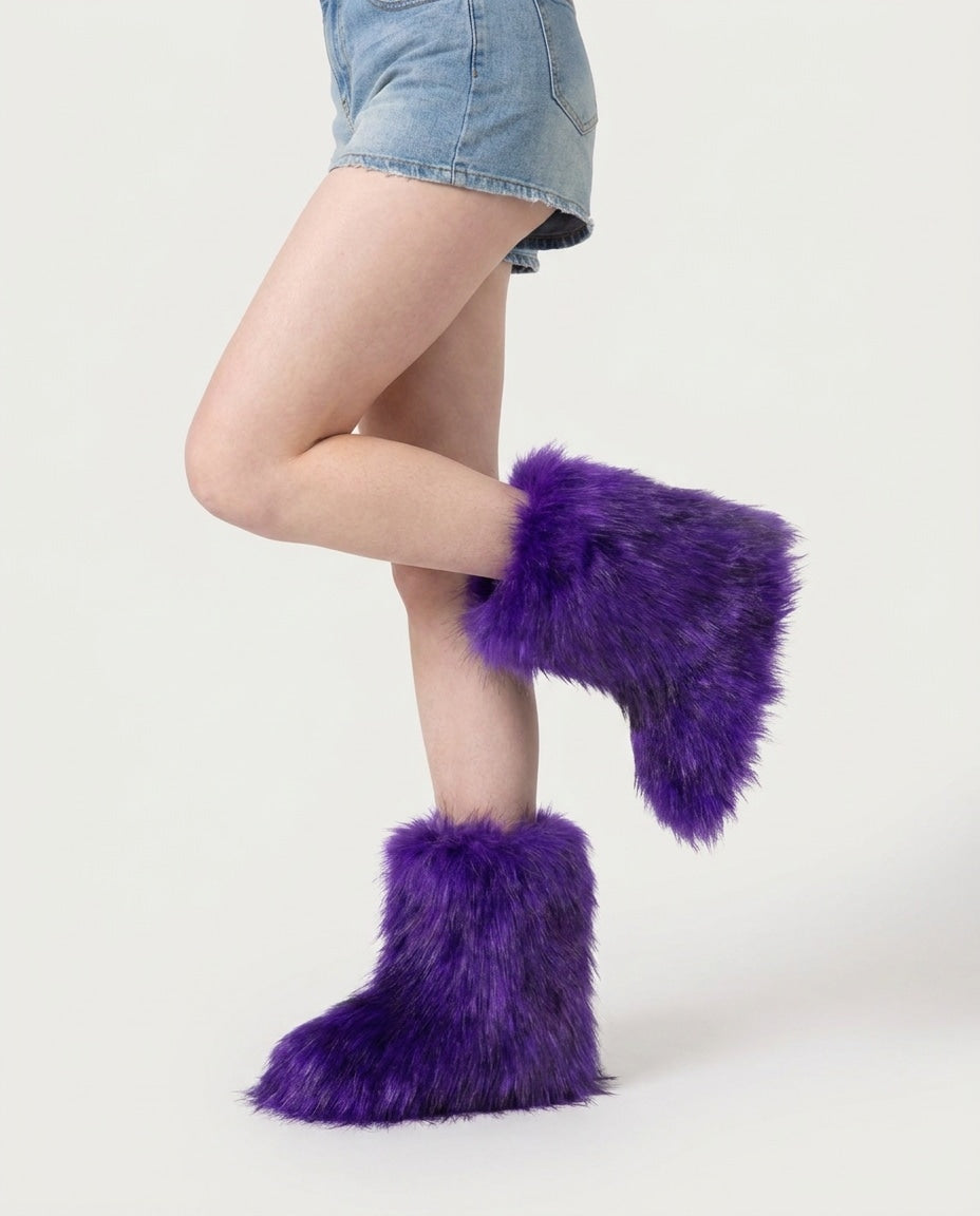 Chunky Shaggy Ankle Boots