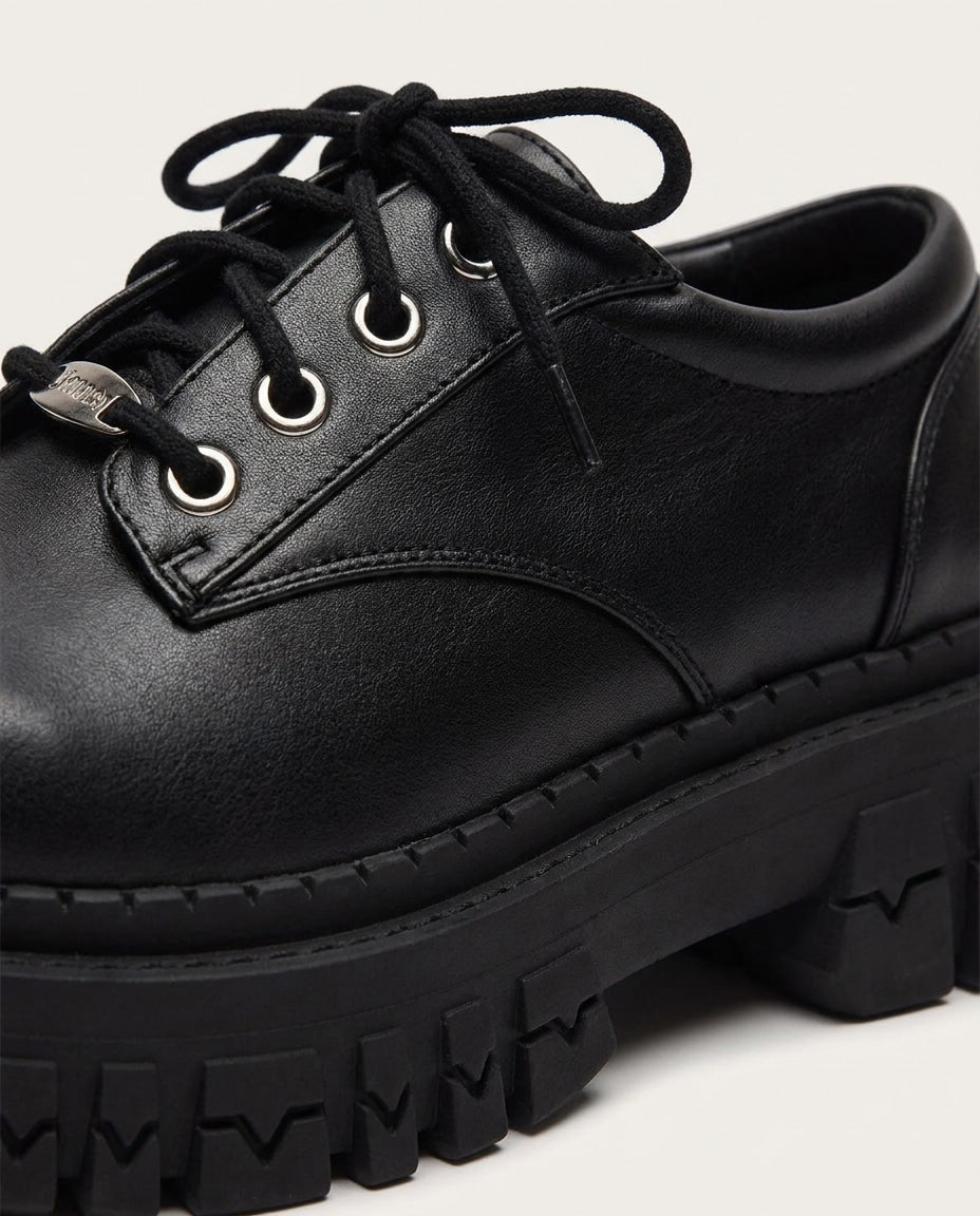 Chunky Lug Sole Lace-Up Boots