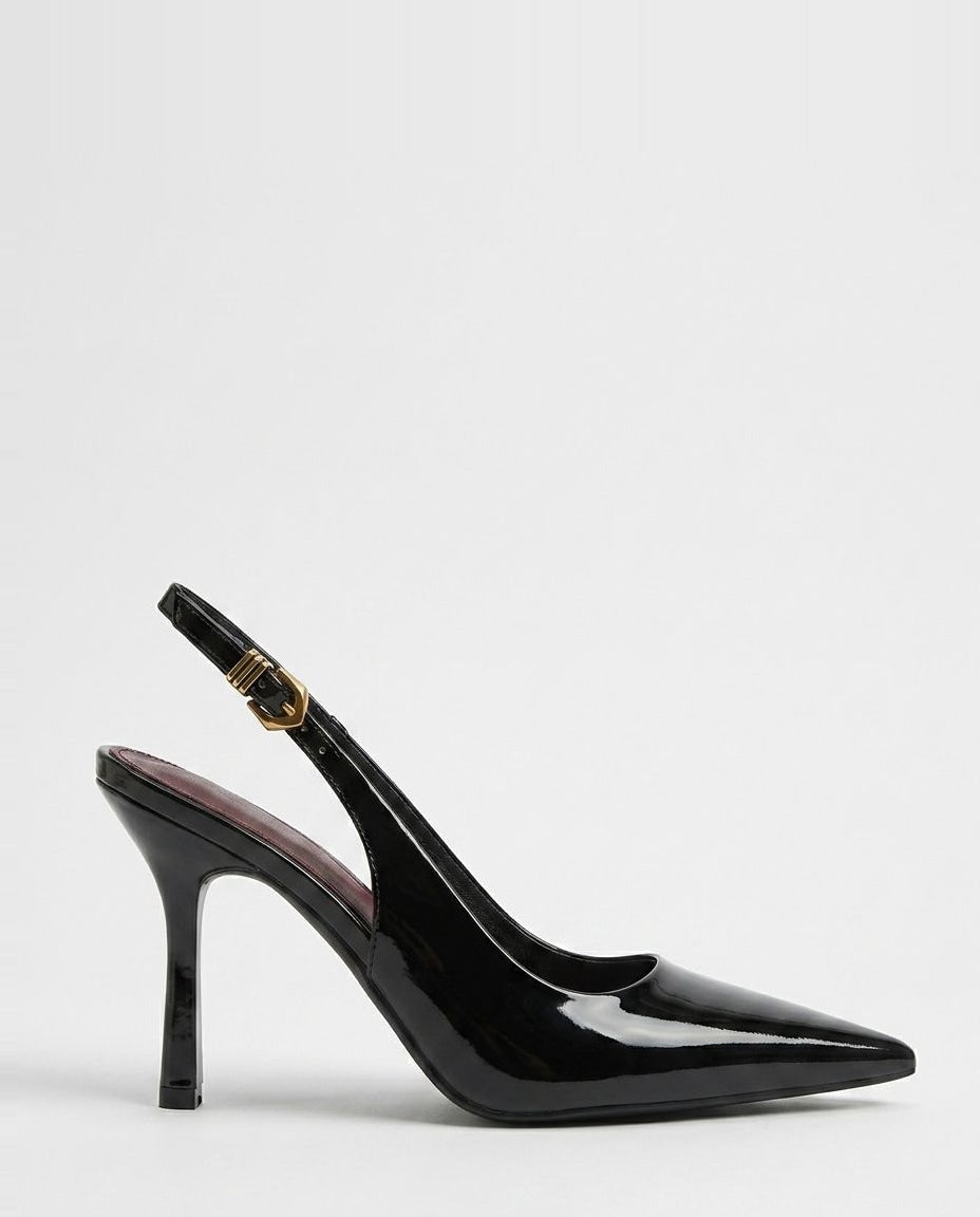 Buckle Strap Slingback Heels