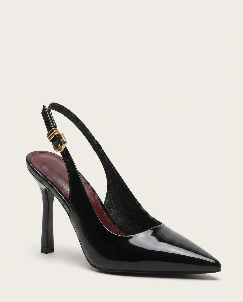 Buckle Strap Slingback Heels