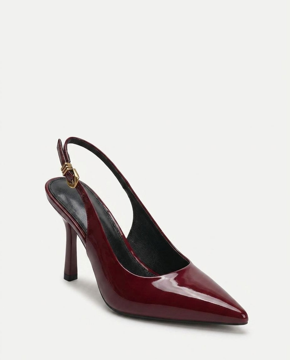 Buckle Strap Slingback Heels