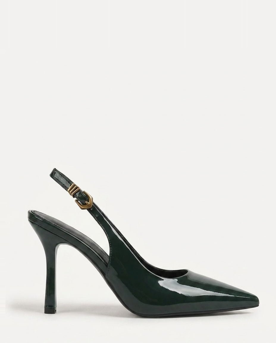 Buckle Strap Slingback Heels