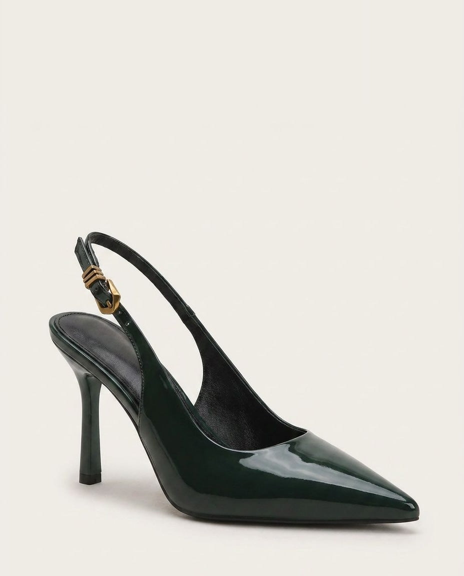 Buckle Strap Slingback Heels
