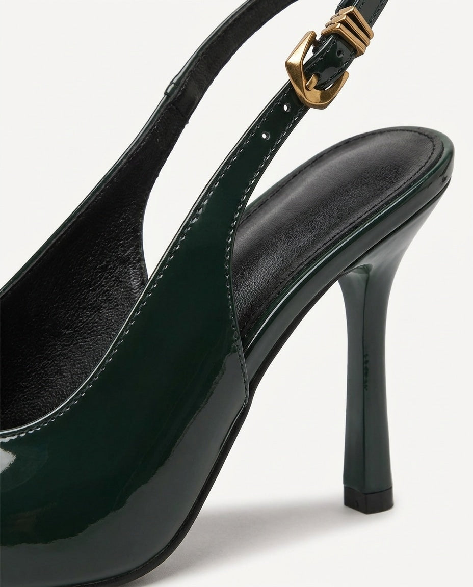 Buckle Strap Slingback Heels