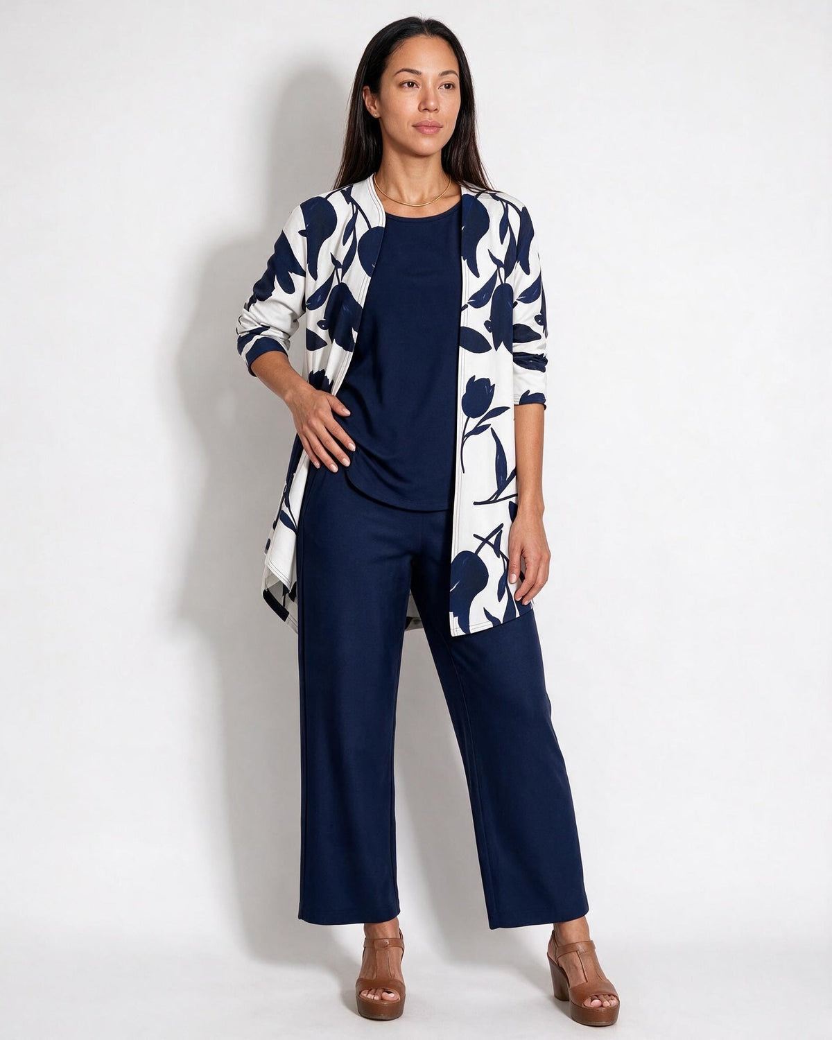 Botanical Print Longline Kimono Co-ord