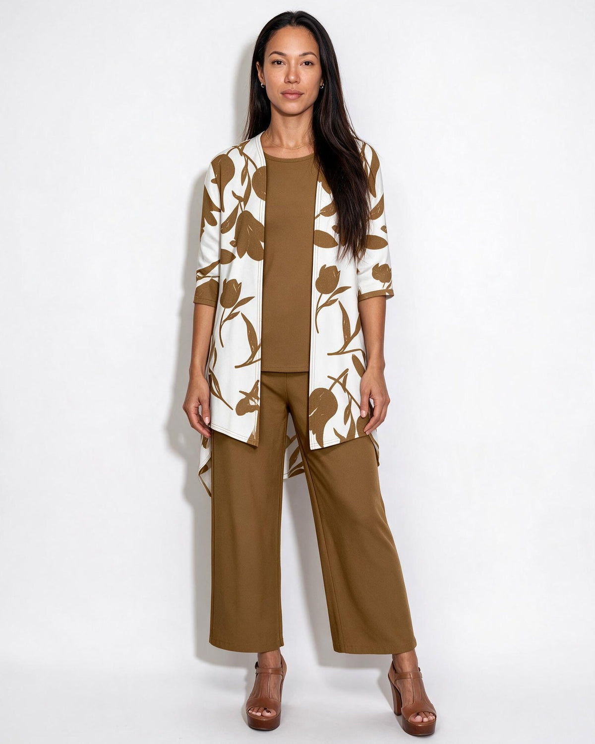 Botanical Print Longline Kimono Co-ord