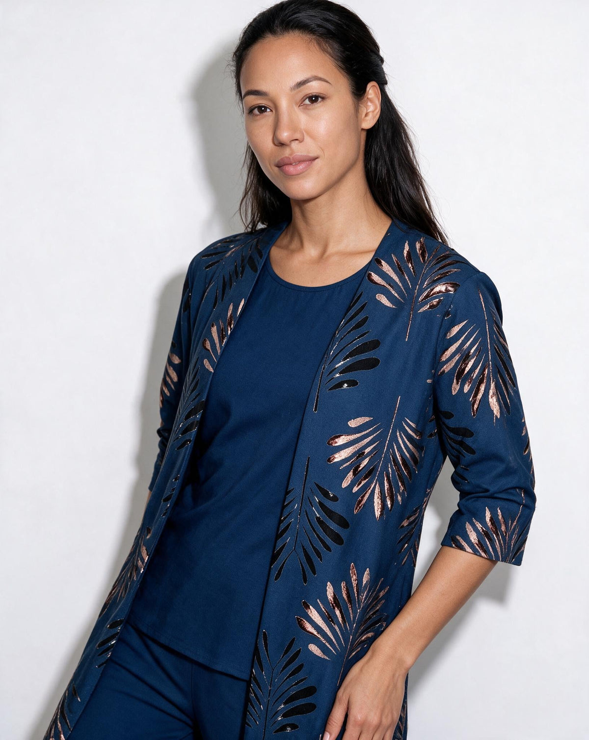 Botanical Print Longline Kimono Co-ord