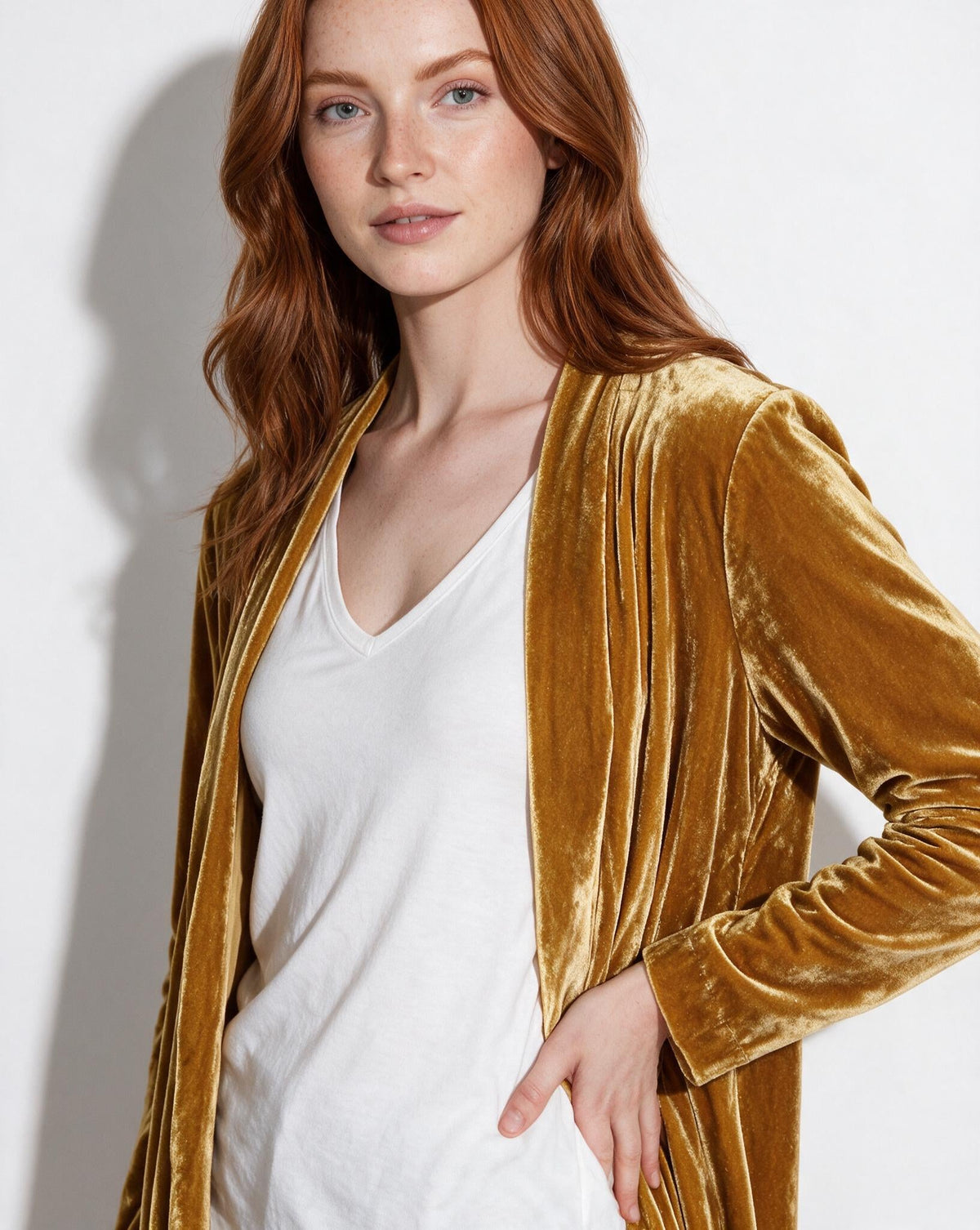 Open Front Shawl Collar Longline Duster Coat
