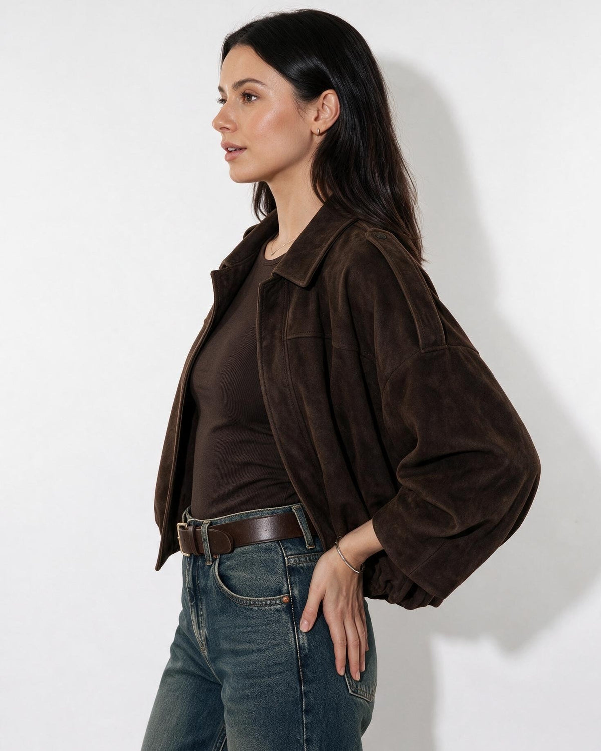 Oversized Cropped Bomber Jacket