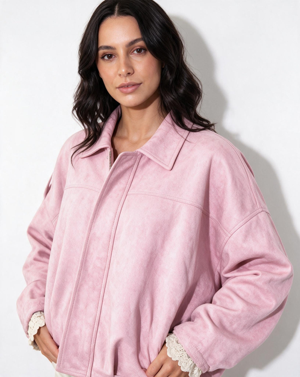 Oversized Cropped Bomber Jacket