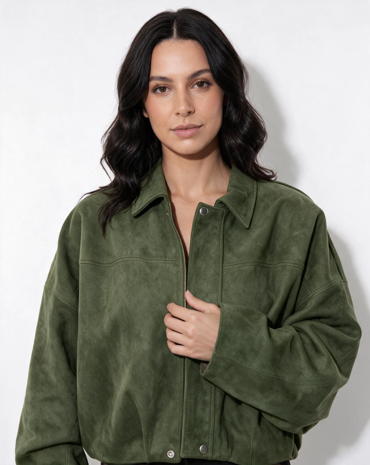Oversized Cropped Bomber Jacket