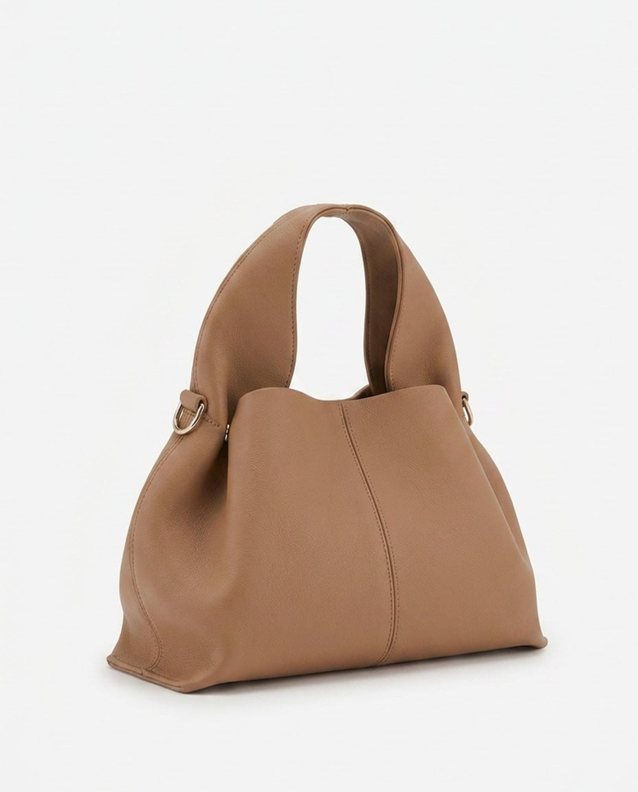 Pebbled Leather Top-Handle Bag