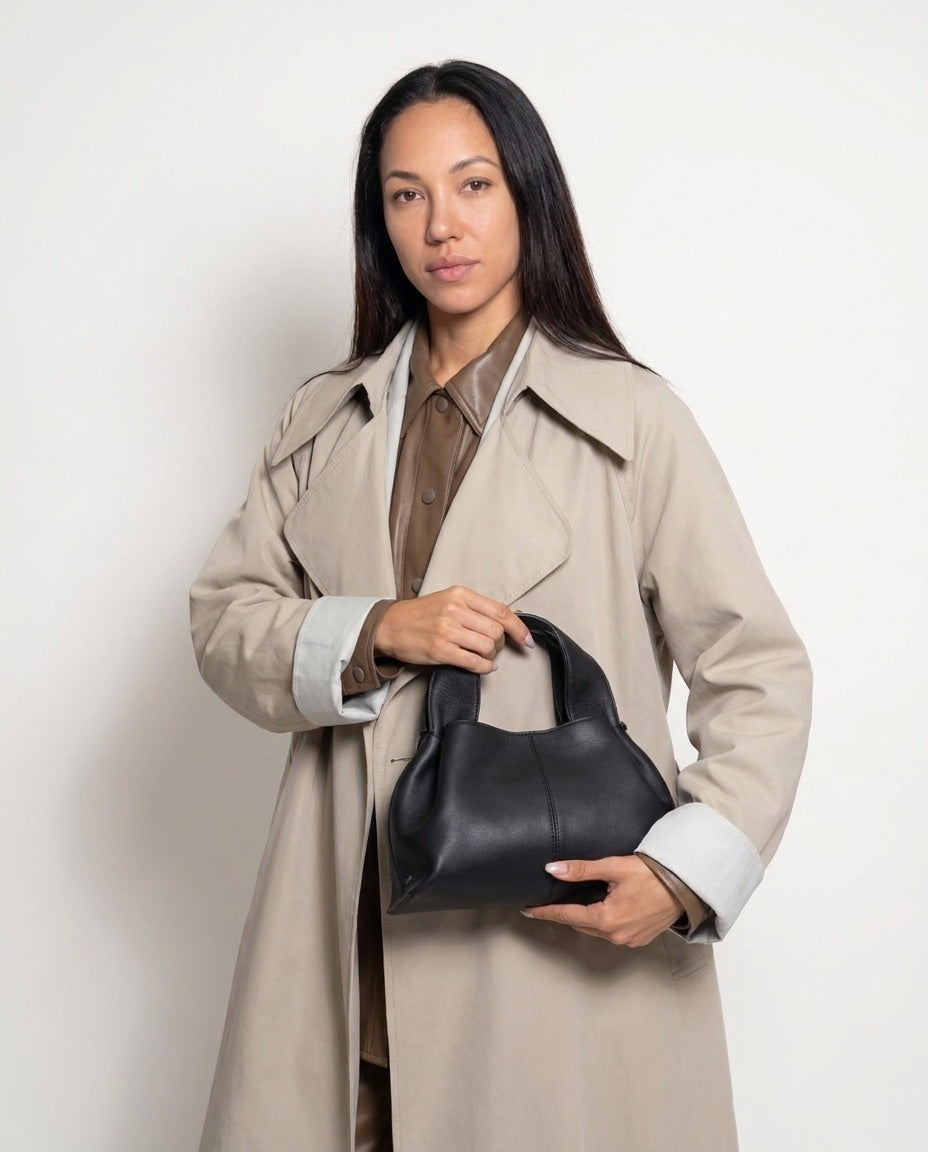 Pebbled Leather Top-Handle Bag