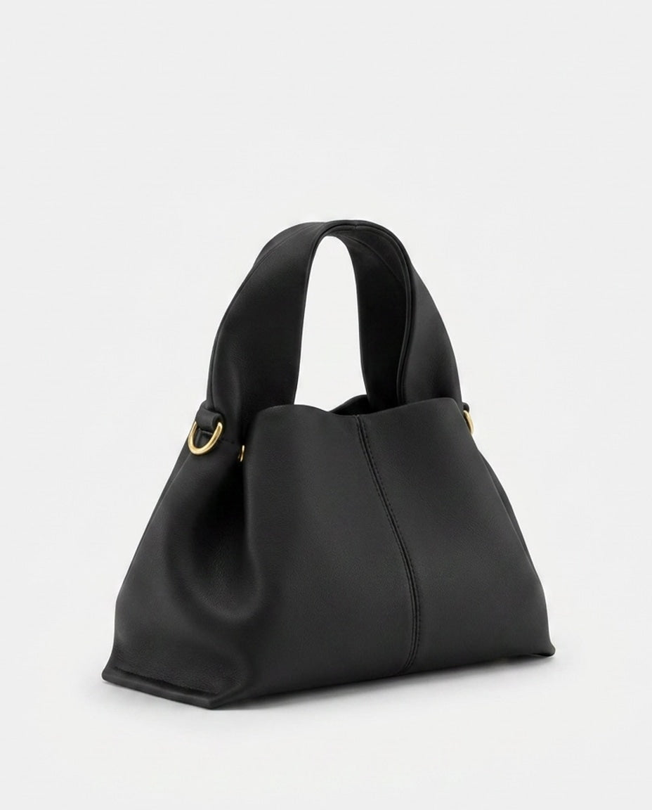 Pebbled Leather Top-Handle Bag