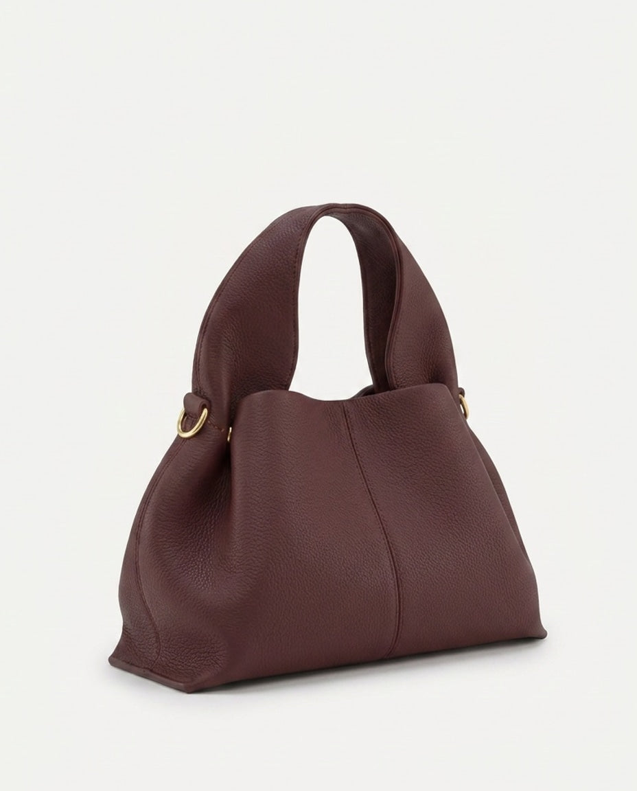 Pebbled Leather Top-Handle Bag