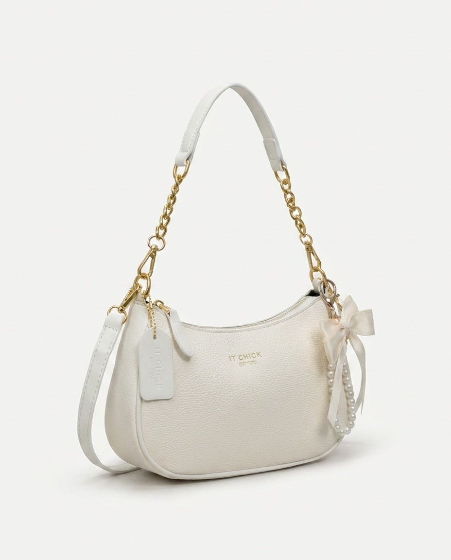 Chain Strap Crescent Crossbody Bag