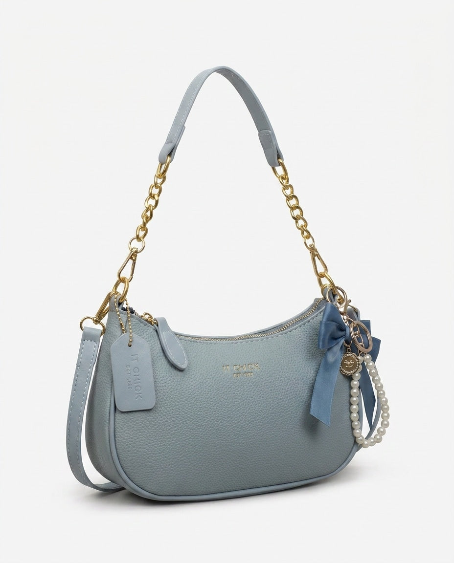 Chain Strap Crescent Crossbody Bag