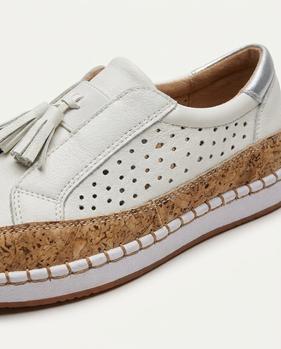 Perforated Tassel Slip-On Trainers