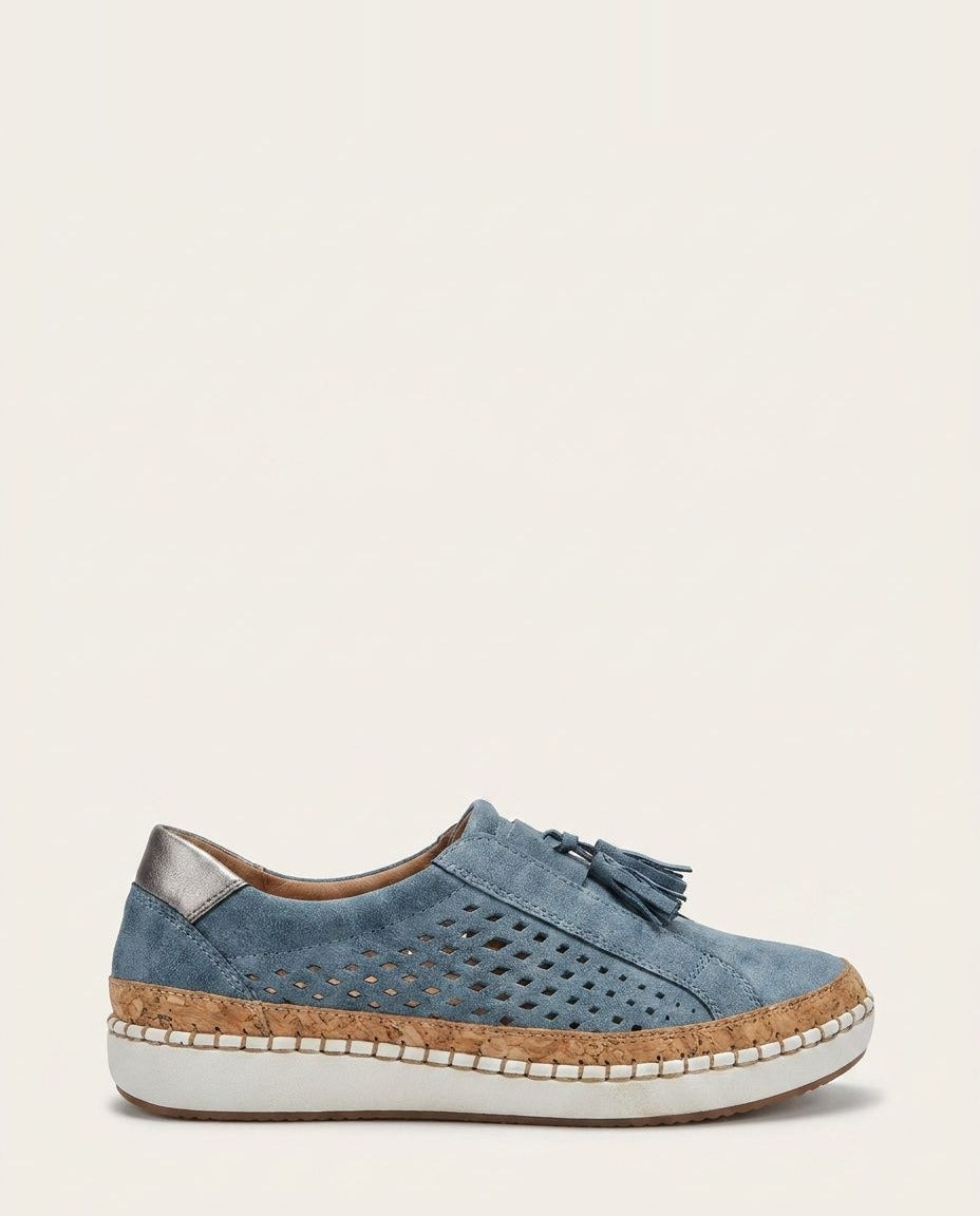 Perforated Tassel Slip-On Trainers