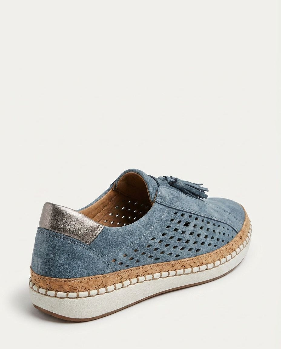 Perforated Tassel Slip-On Trainers