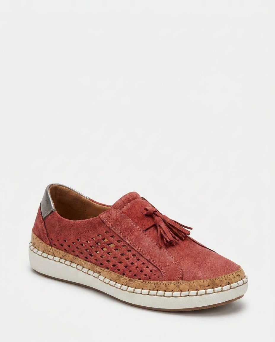 Perforated Tassel Slip-On Trainers