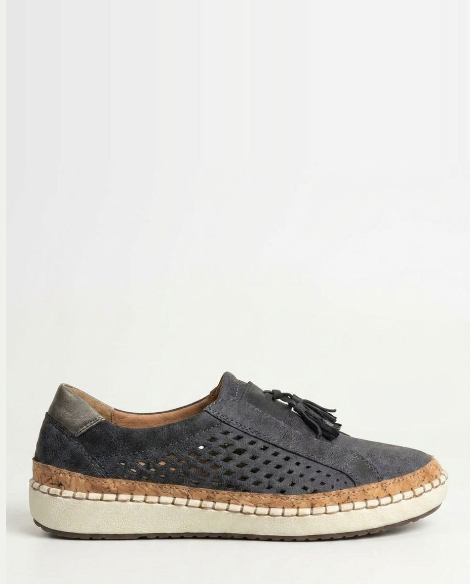 Perforated Tassel Slip-On Trainers