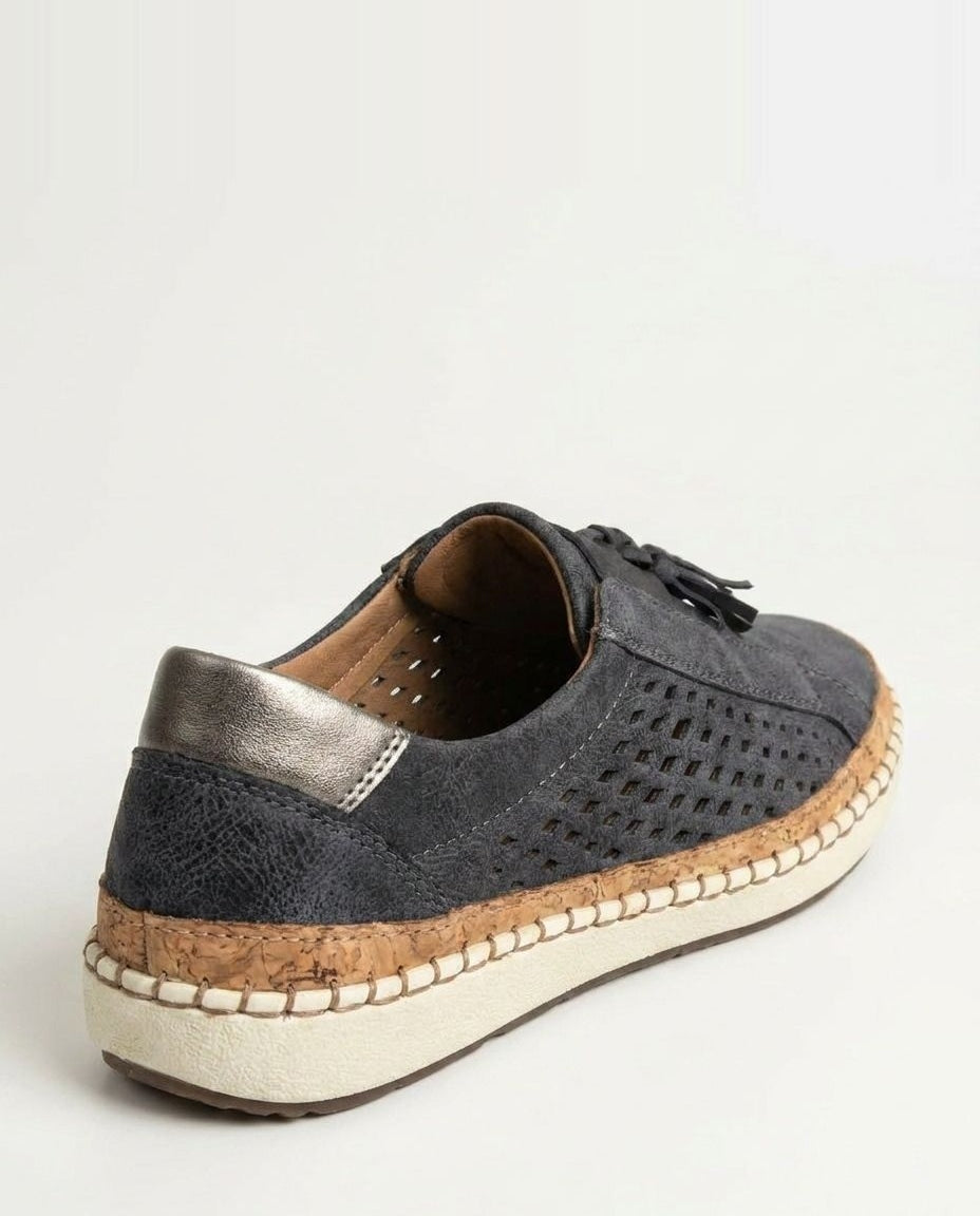 Perforated Tassel Slip-On Trainers