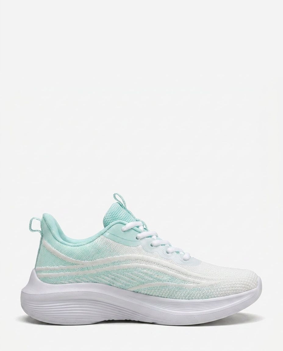 Chunky Wave-Sole Low-Top Lace-Up Trainers