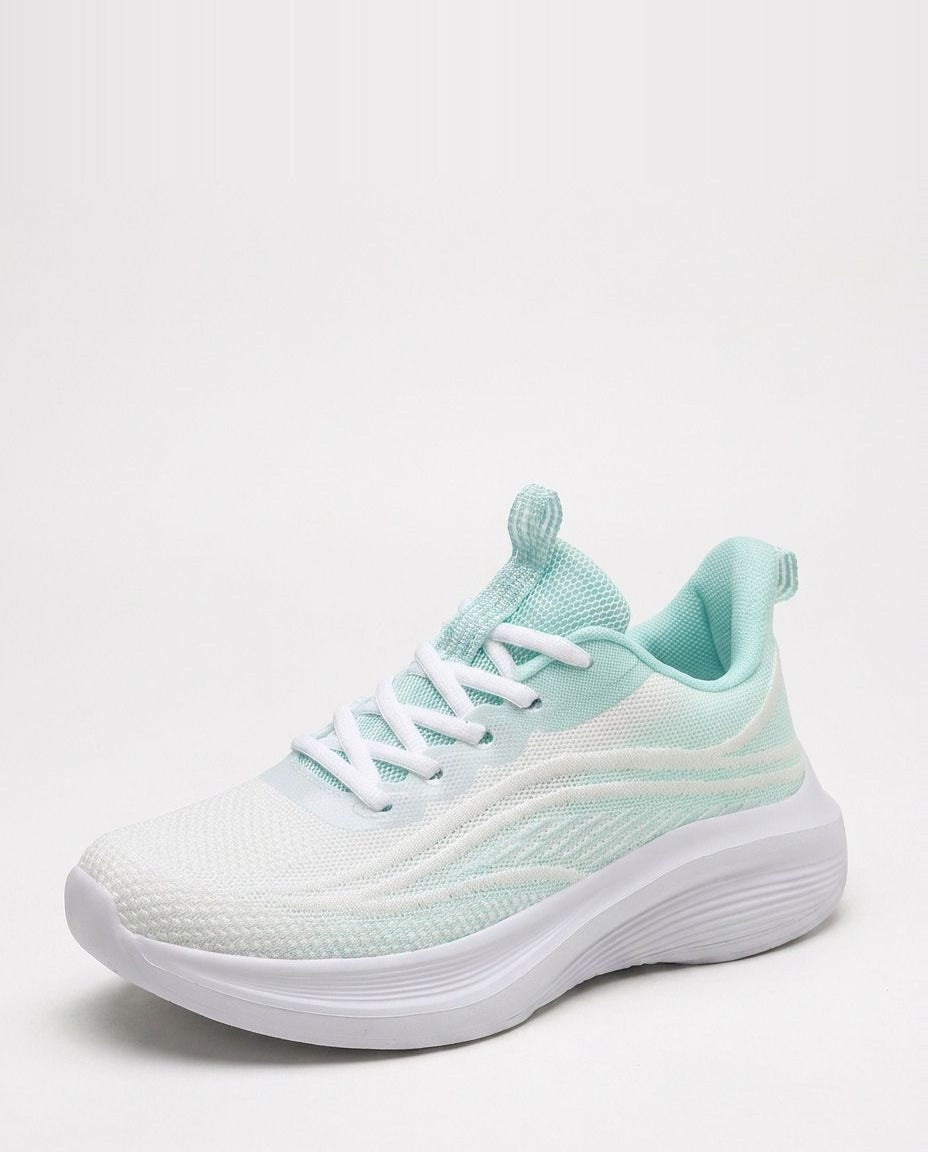 Chunky Wave-Sole Low-Top Lace-Up Trainers
