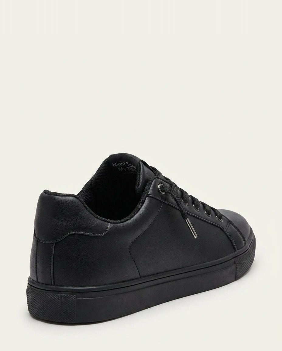 Ridged-Sole Low-Top Lace-Up Trainers
