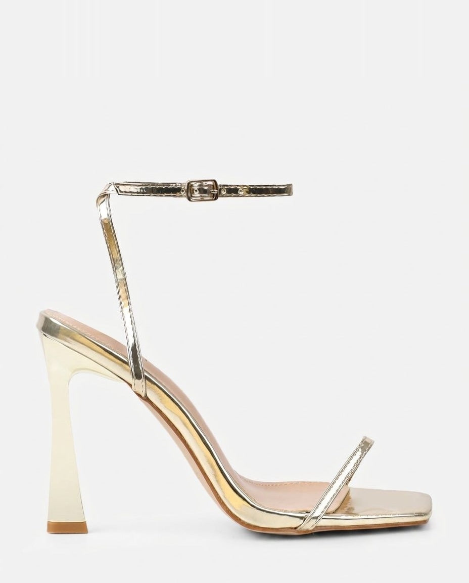 Square Toe Strappy Sandal Heels