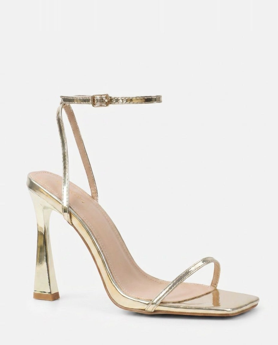 Square Toe Strappy Sandal Heels