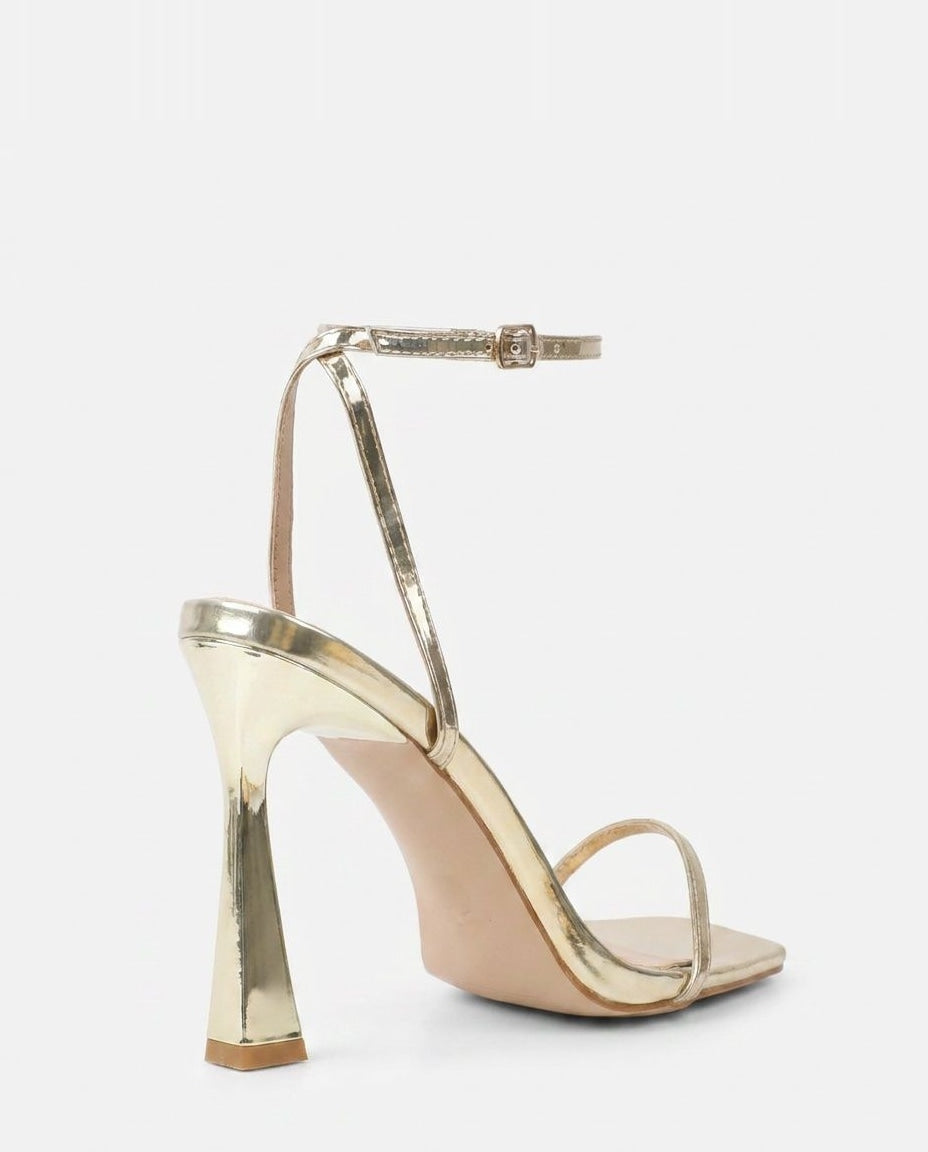 Square Toe Strappy Sandal Heels